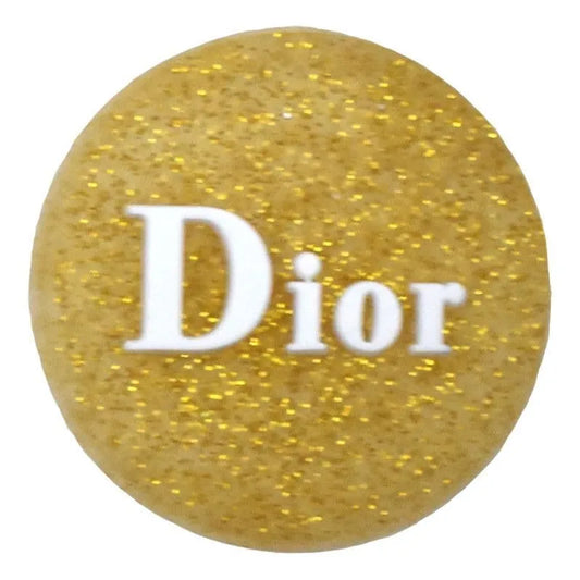 Dior Round Badge Speckled Gold Shoe Charm