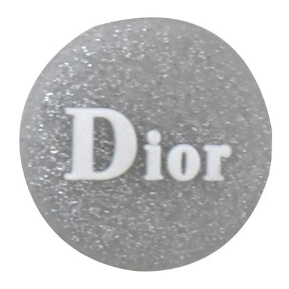 Dior Round Badge Speckled Silver Shoe Charm