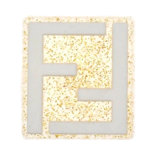Fendi Ff Fashion Speckled Gold Shoe Charm