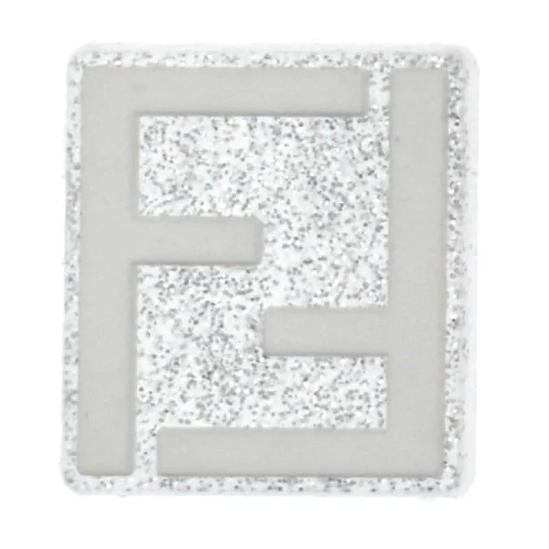 Fendi Ff Fashion Speckled Silver Shoe Charm