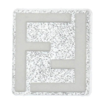 Fendi Ff Fashion Speckled Silver Shoe Charm