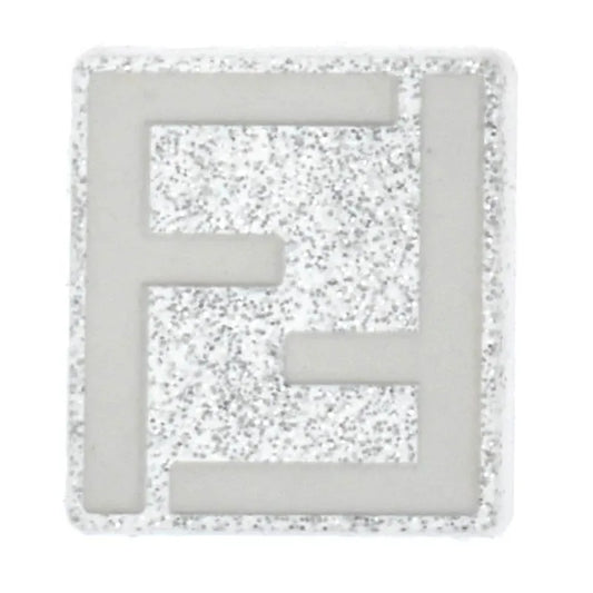 Fendi Ff Fashion Speckled Silver Shoe Charm