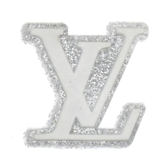 Lv Louis Vuitton French Luxury Stylized Speckled Silver Shoe Charm