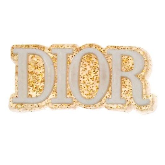 Dior French Luxury Block Speckled Gold Shoe Charm