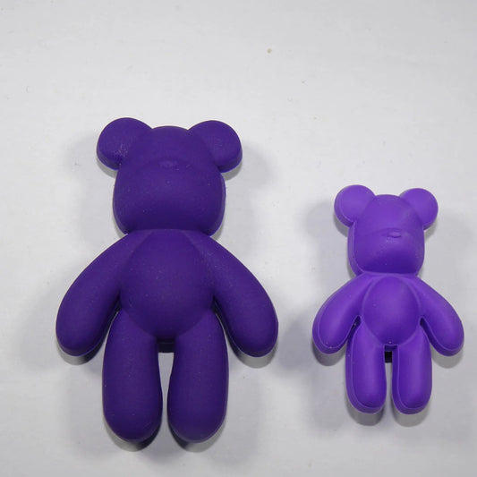 Large Teddy Bear Purple Shoe Charm