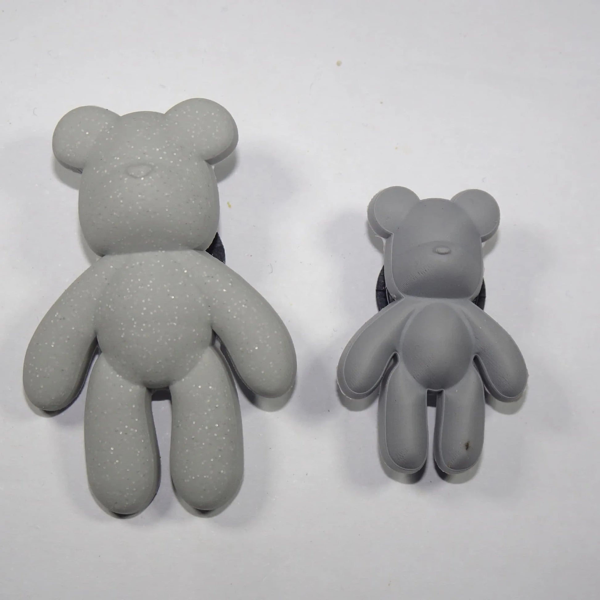 Large Teddy Bear Grey Shoe Charm