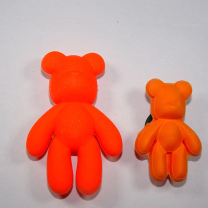 Large Teddy Bear Orange Shoe Charm