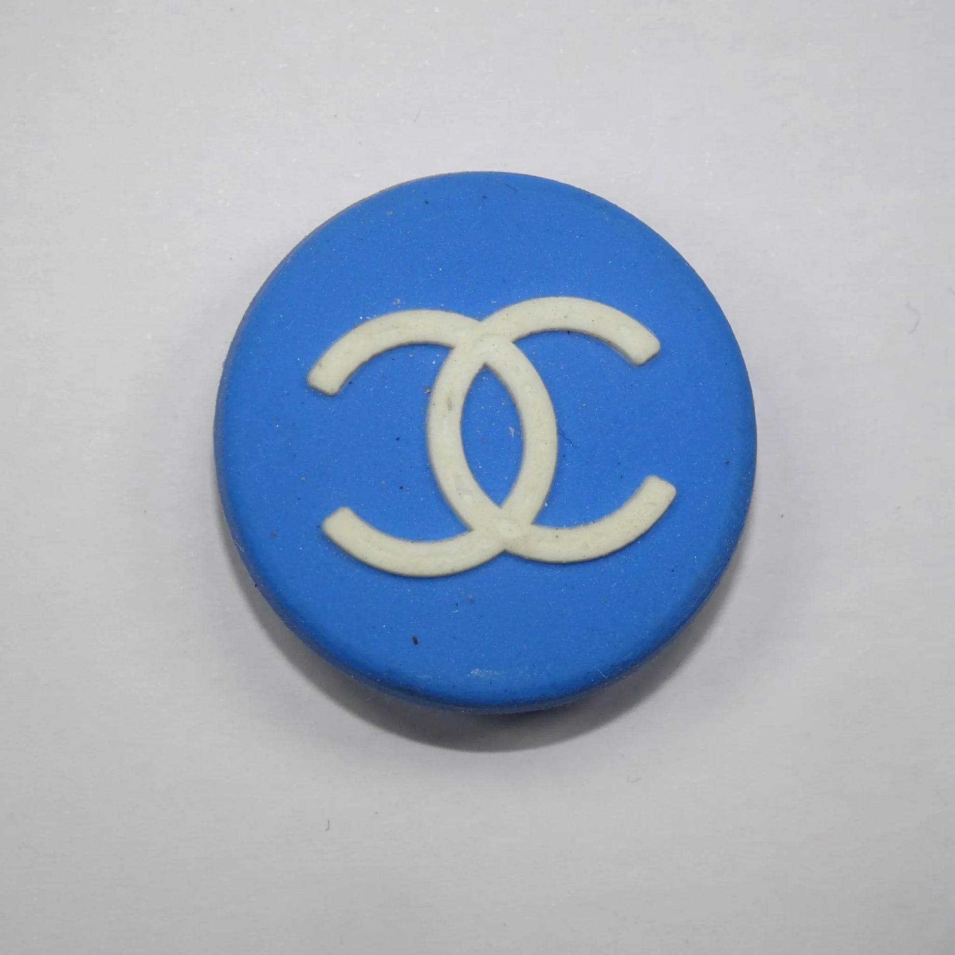 Chanel Double C Round Badge Blue Shoe Charm