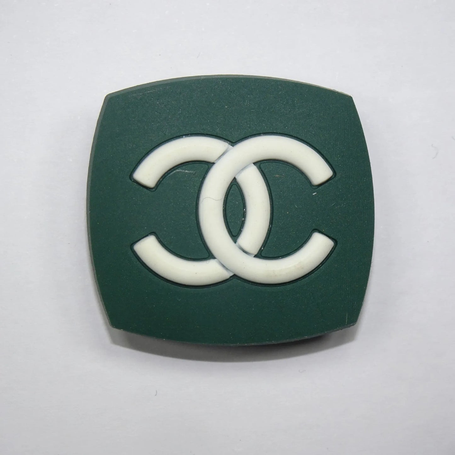 Chanel Double C Badge Dark Green Shoe Charm