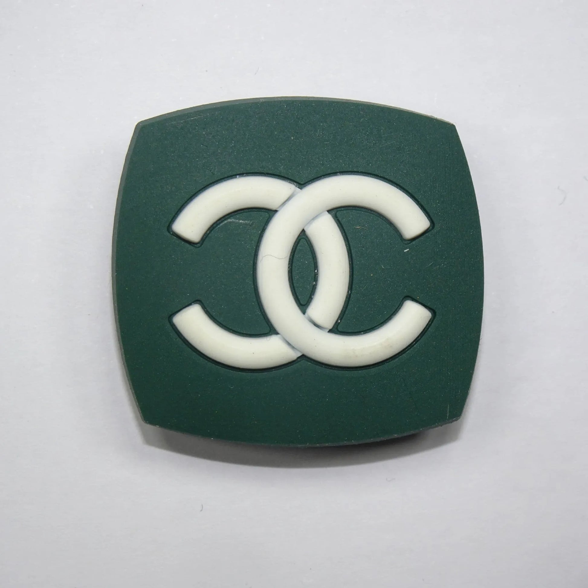 Chanel Double C Badge Dark Green Shoe Charm