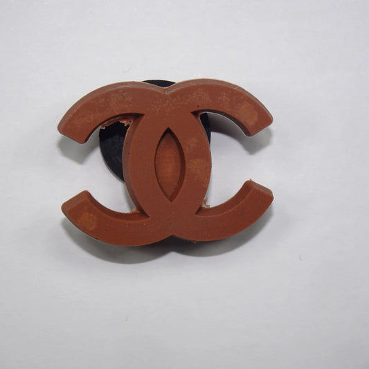 Chanel Double C Stylised Brown Shoe Charm