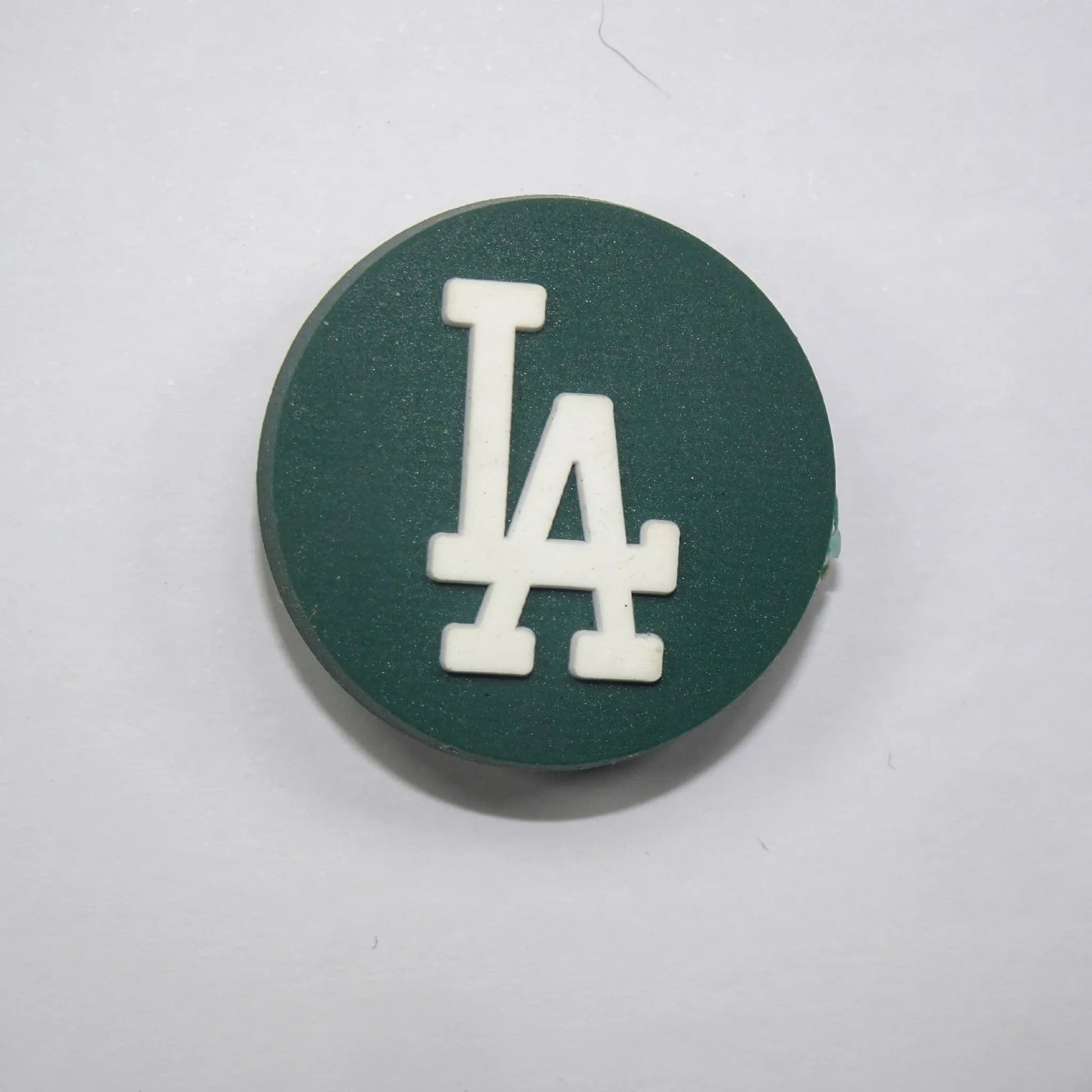 Los Angeles La Round Badge Dark Green Shoe Charm