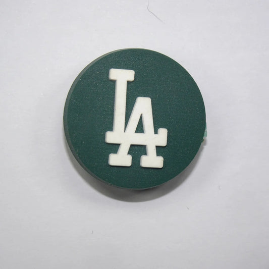 Los Angeles La Round Badge Dark Green Shoe Charm