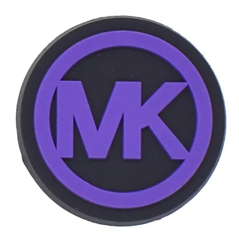 Mk Round Badge Purple Shoe Charm