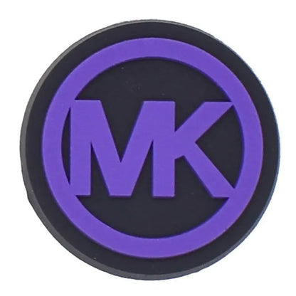 Mk Round Badge Purple Shoe Charm