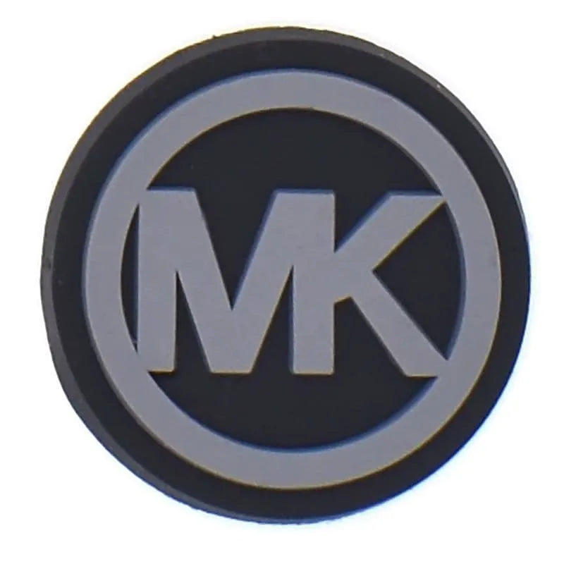 Mk Round Badge Grey Shoe Charm