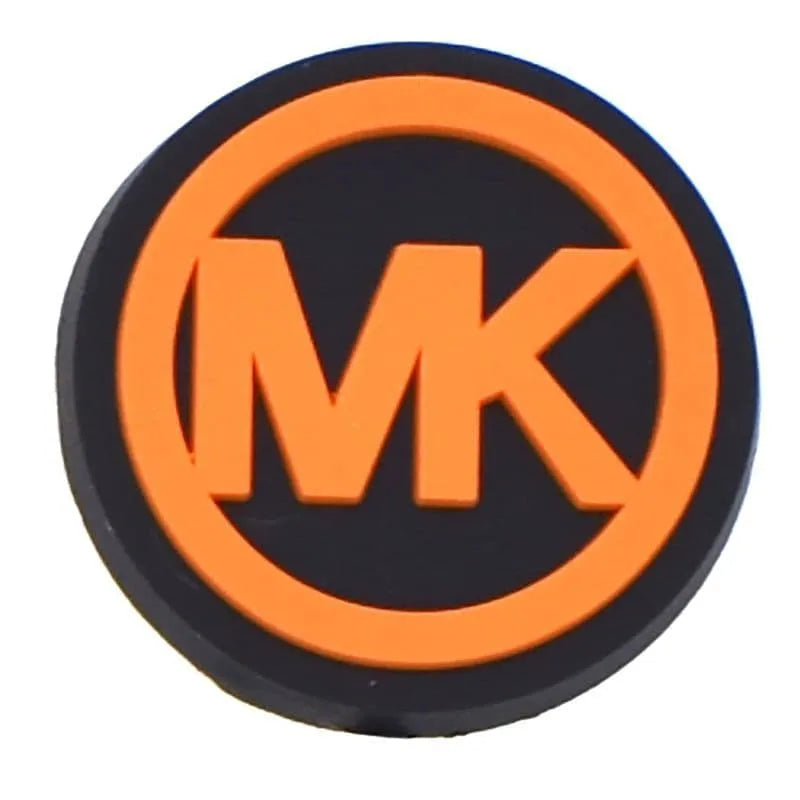 Mk Round Badge Orange Shoe Charm