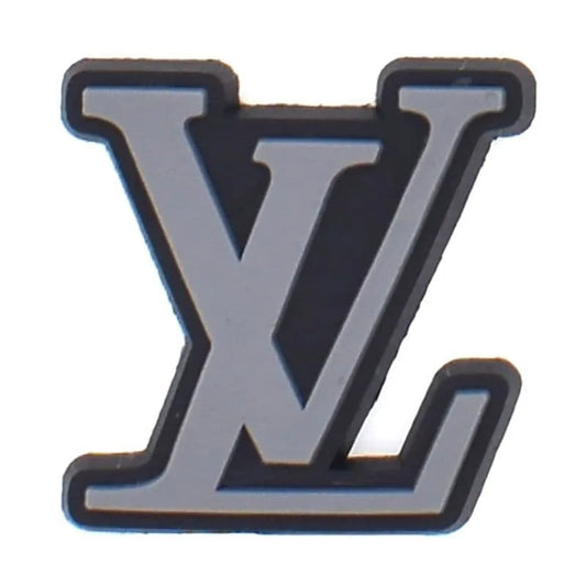 Lv Louis Vuitton French Luxury Stylized Grey Shoe Charm