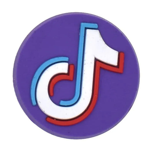 Tiktok Video Round Badge Purple Shoe Charm