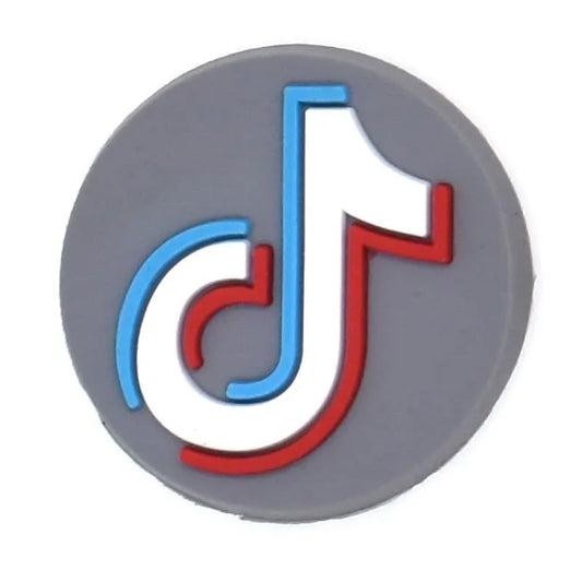 Tiktok Logo Round Grey Shoe Charm