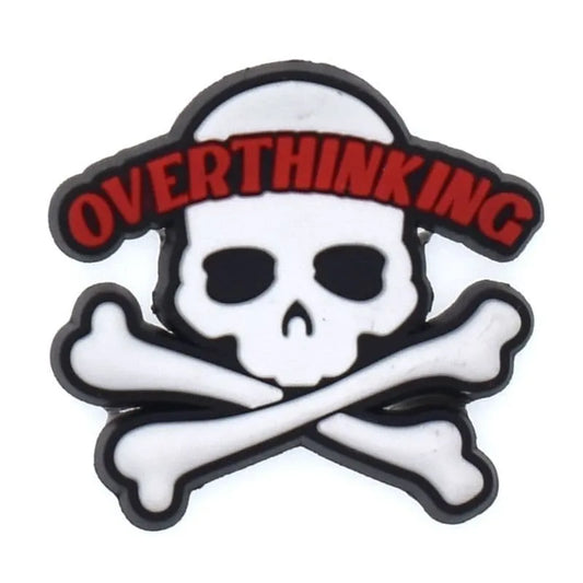 Overthinking Skull Sign Shoe Charm