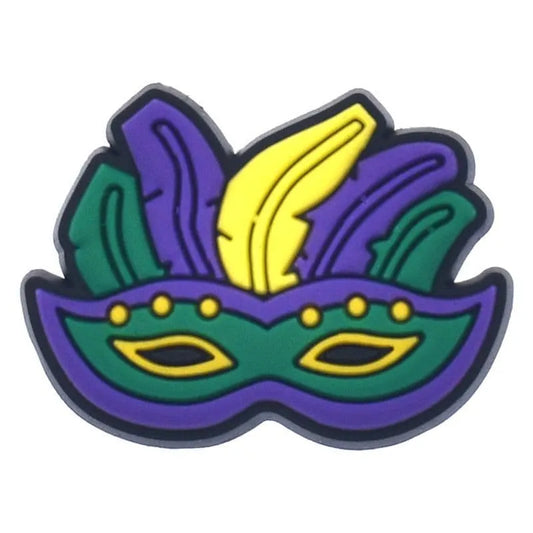 Mardi Gras Mask Shoe Charm