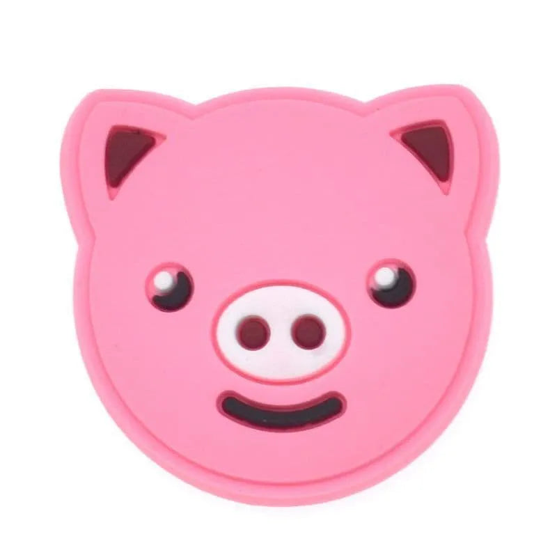 Pink Pig Face Shoe Charm