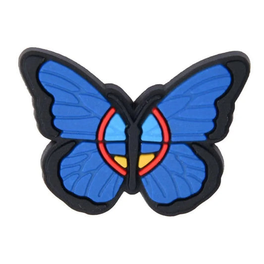 Flag Butterfly Flying Blue/Blue Shoe Charm