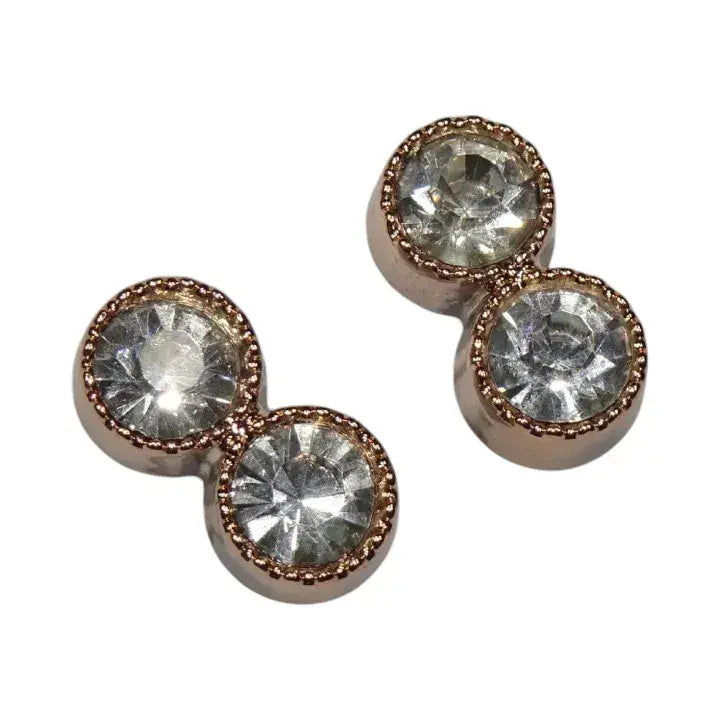 Shoe charms - 2 Gold cup double diamonds