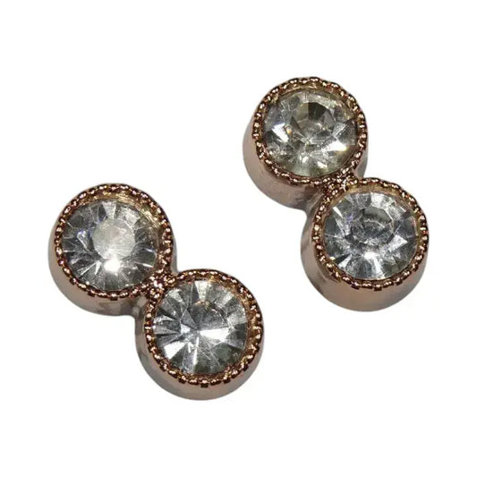 Shoe charms - 2 Gold cup double diamonds