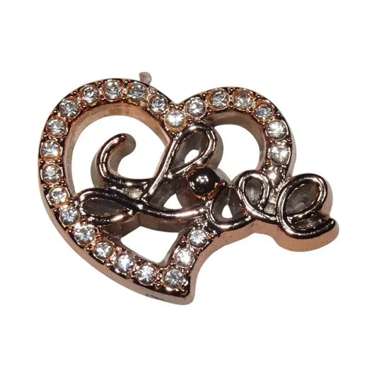 Shoe charm - Love heart with inset diamonds