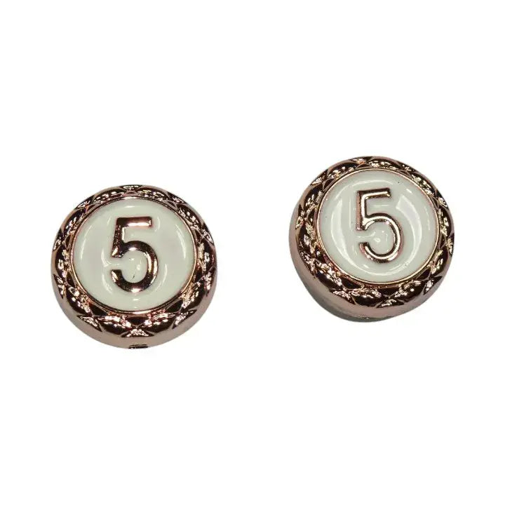Shoe charms - Gold round pearl inset No.5