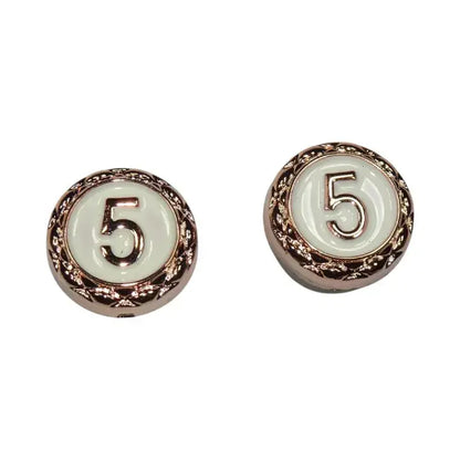 Shoe charms - Gold round pearl inset No.5