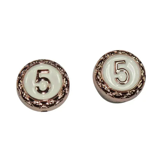 Shoe charms - Gold round pearl inset No.5