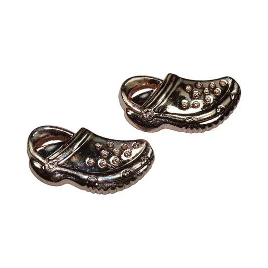 Shoe charms - 2 Gold Croc shoes