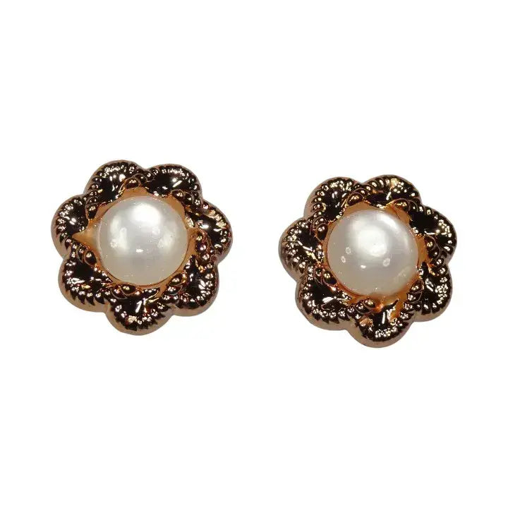 Shoe charms - 2 rope stars gold with pearl inserts