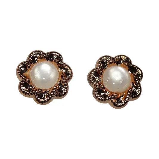 Shoe charms - 2 rope stars gold with pearl inserts