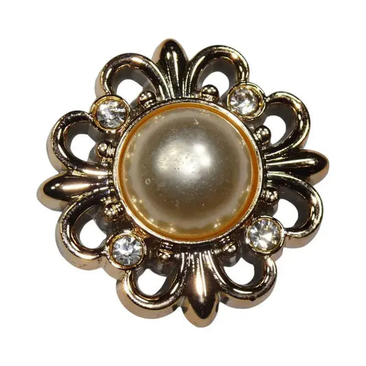 Shoe charm - Gold & diamond pearl cabouche