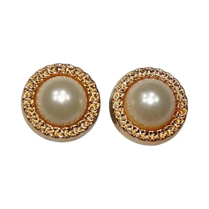 Shoe charms - 2 Pearls with gold surround