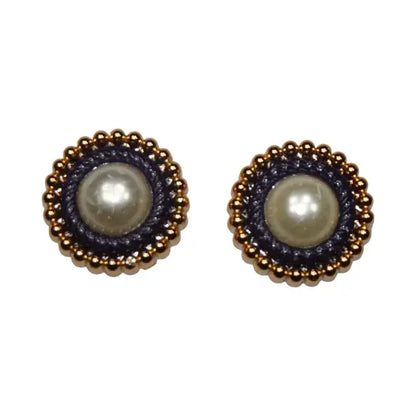 Shoe charms - 2 Pearls with black surround