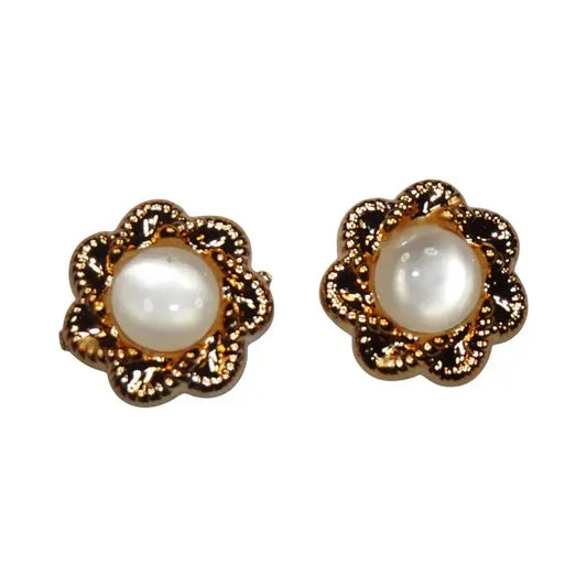 Shoe charms - 2 Frosted pearls with chain surround