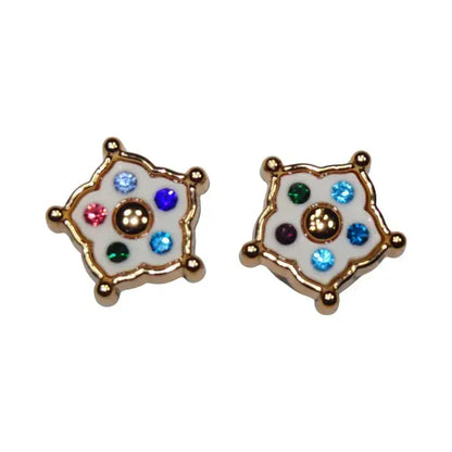 Shoe charms - 2 Gold stars with embedded gems