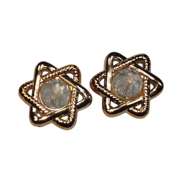 Shoe charms - 2 Clear gems with triangle surround