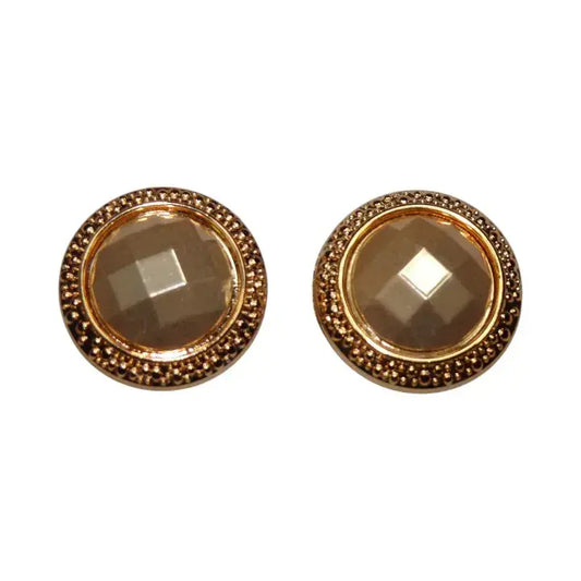 Shoe charms - 2 Gold surround domes