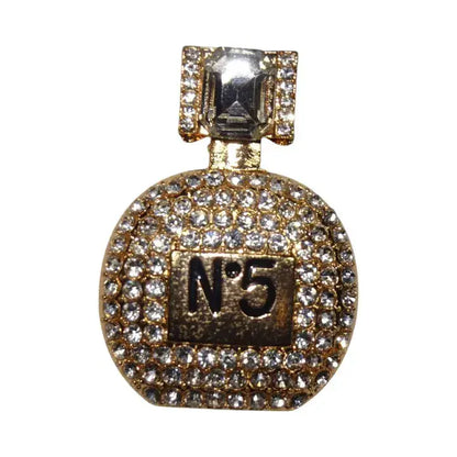 Shoe charm - No 5 Perfume bottle diamonds in gold