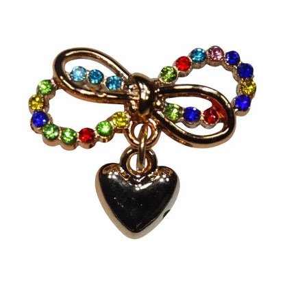 Shoe charm - Lovers knot with gems and heart