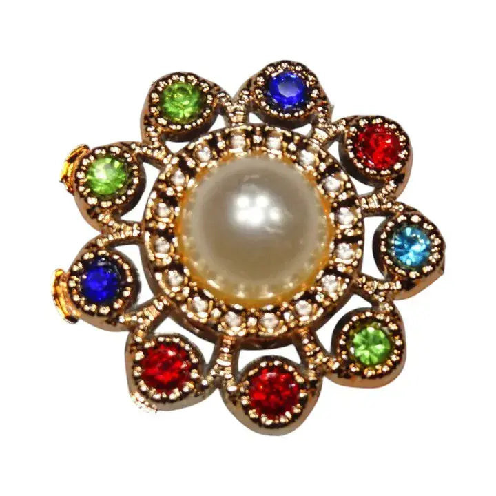 Shoe charm - Raised  Pearl gem broach shoe charm