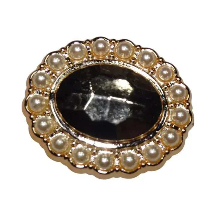 Shoe charm - Pearl surround gold dome