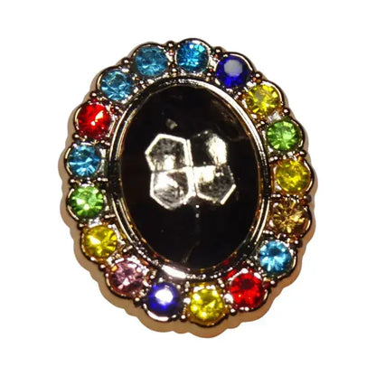 Shoe charm - Gem surround gold dome