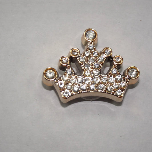 Shoe charm - Pearl gold crown